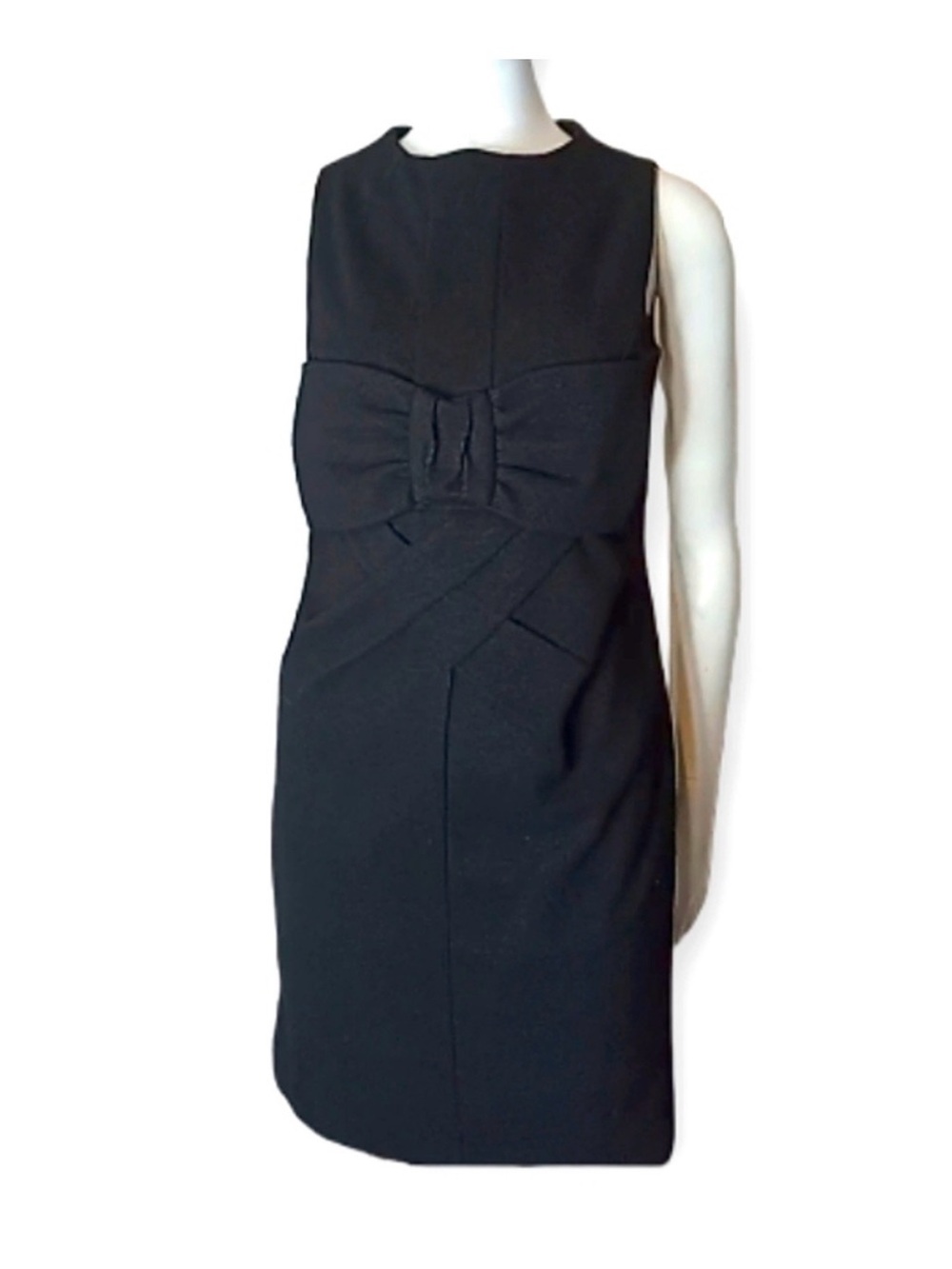 Esley Black Sleeveless Bow Detail Mini Dress